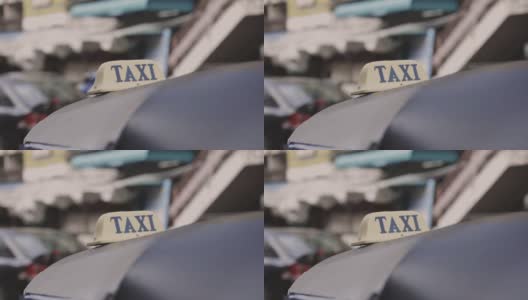 泰国嘟嘟车顶上的出租车标志关闭高清在线视频素材下载