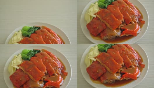 北京烤鸭或红烧烤鸭——中国风味高清在线视频素材下载