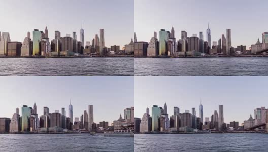 日落时分的曼哈顿市中心/美国纽约高清在线视频素材下载