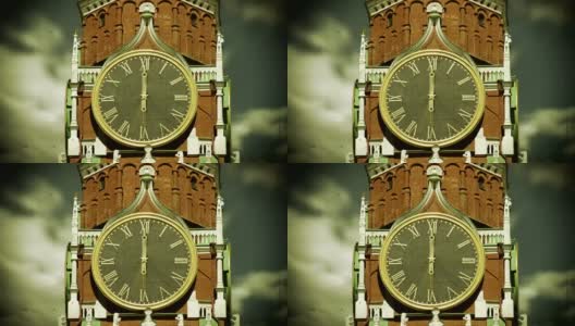 克里姆林宫的时钟高清在线视频素材下载