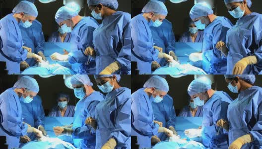 外科团队工作医院手术室高清在线视频素材下载
