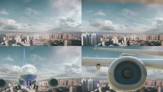 飞机起飞中国西安高清在线视频素材下载