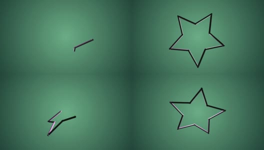 绿色背景上的星星形状动画高清在线视频素材下载