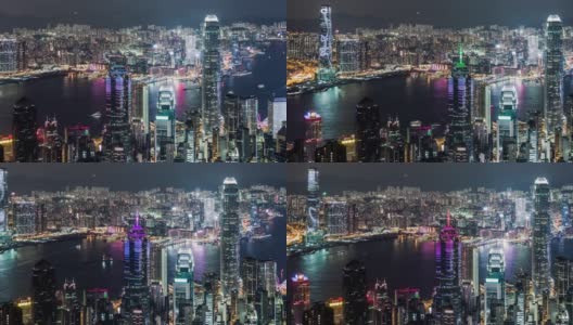 T/L PAN Hong Kong Skyline at Night高清在线视频素材下载