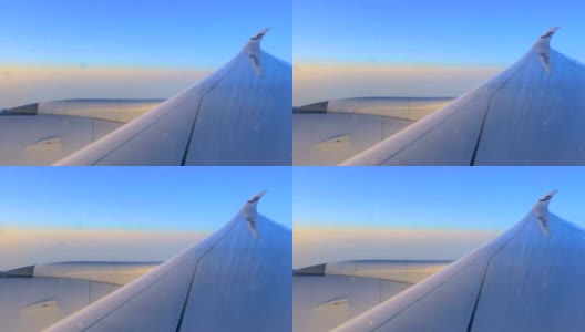 日本白色飞机的侧翼高清在线视频素材下载