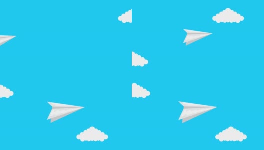 纸飞机飞行玩具的动画高清在线视频素材下载