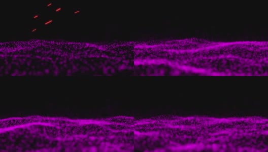 动画的红色斑点与紫色发光网格在黑色的背景高清在线视频素材下载