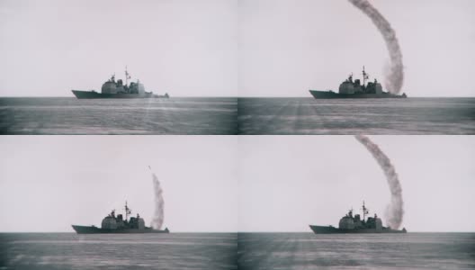 从海军舰艇发射的导弹。高清在线视频素材下载