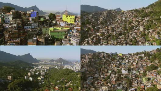 巴西里约热内卢贫民区航拍高清在线视频素材下载