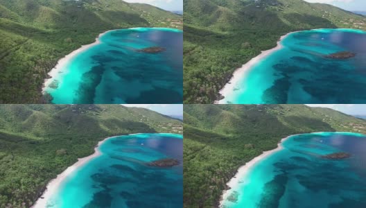 圣约翰肉桂湾海滩的航拍视频高清在线视频素材下载