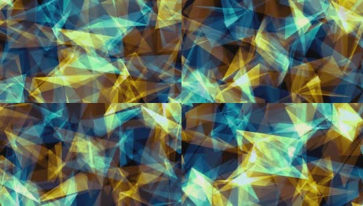 抽象对称蓝黄色多边形星形闪亮云动画背景新质量动态技术运动彩色视频素材高清在线视频素材下载
