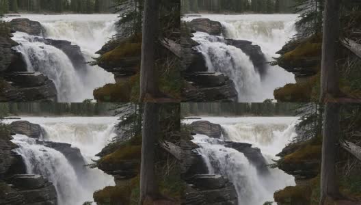 阿萨巴斯卡瀑布贾斯珀国家公园高清在线视频素材下载