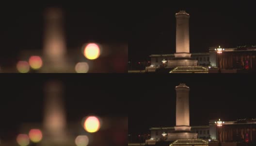 人民英雄纪念碑的焦点，晚上高清在线视频素材下载