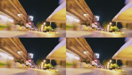 穿越繁忙的夜晚街道的超级瞬间高清在线视频素材下载