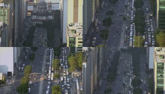 繁忙的街道在城市里约热内卢de Janeiro高清在线视频素材下载