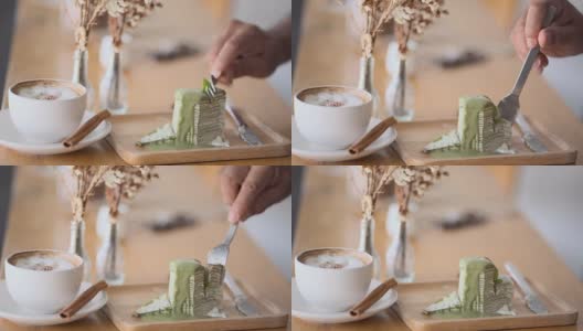 切饼绿茶高清在线视频素材下载