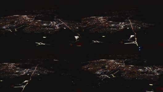 4K镜头的飞行窗格通过夜晚的灯光城市场景伦敦高清在线视频素材下载
