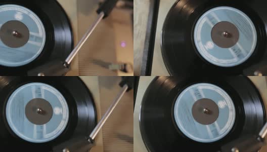 高角度视角的复古唱片播放器高清在线视频素材下载