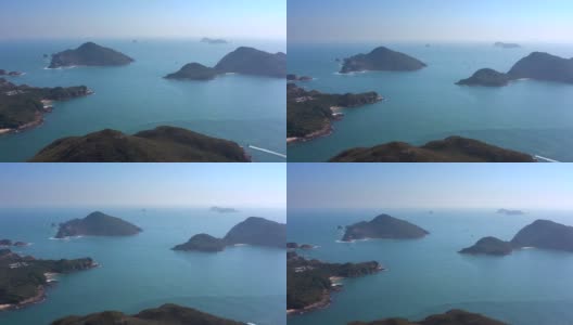 鸟瞰香港西贡万宜岛附近的山景高清在线视频素材下载
