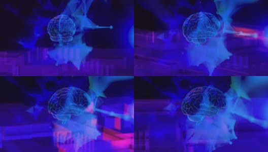 飞行大脑在数字网络空间元宇宙概念高质量渲染视频高清在线视频素材下载