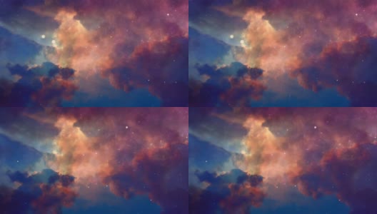 多彩的云彩和明亮的星星高清在线视频素材下载