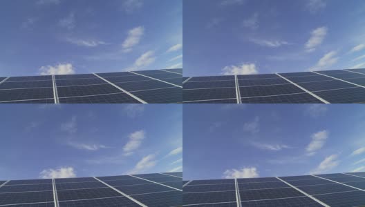 高清太阳能板在蓝天前(延时)高清在线视频素材下载