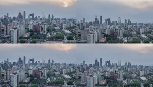 时光流逝——俯瞰北京天际线(WS HA平移)高清在线视频素材下载