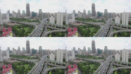 上海路口的交通状况高清在线视频素材下载
