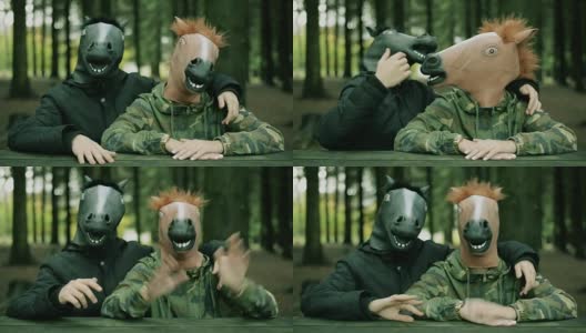 马的头面具。高清在线视频素材下载