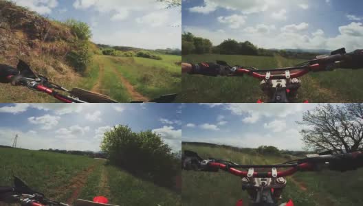 摩托车越野赛enduro摩托车骑观点POV高清在线视频素材下载