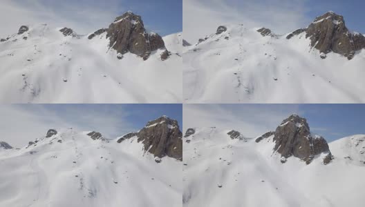 鸟瞰图的Flumserberg滑雪胜地瑞士高清在线视频素材下载