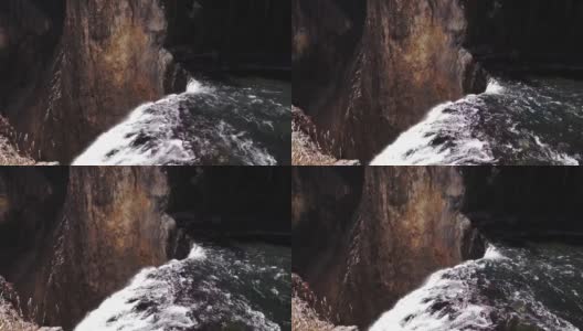 黄石国家公园瀑布附近高清在线视频素材下载