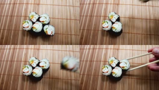 带蟹肉寿司高清在线视频素材下载