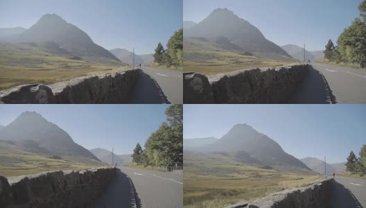 从A5路到斯诺登尼亚山、Tryfan和Ogwen山谷高清在线视频素材下载