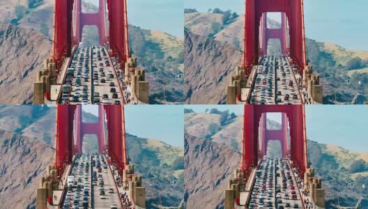 旧金山金门大桥交通时间流逝高清在线视频素材下载