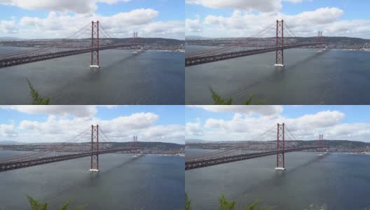 美丽的夏日，4月25日里斯本大桥的美景高清在线视频素材下载