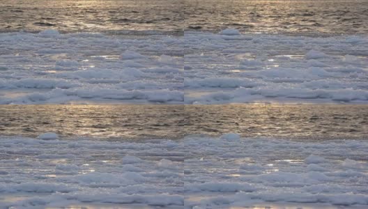 冬天的海浪和冰高清在线视频素材下载