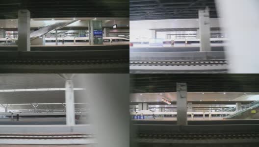 高速列车从郑州火车站出发高清在线视频素材下载