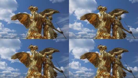 亚历山大三世桥上的视频雕塑高清在线视频素材下载