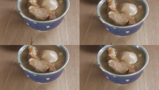 红烧蛋肉，中国香料炖菜高清在线视频素材下载