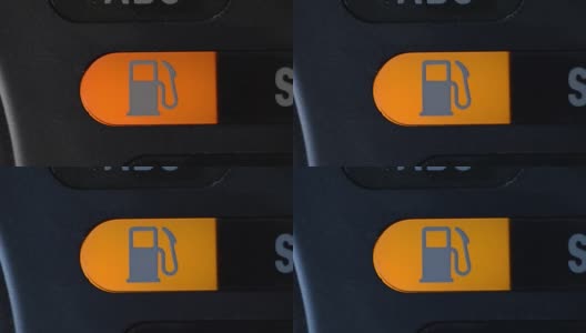 汽车仪表盘上的燃油表。燃油表显示和空油箱高清在线视频素材下载