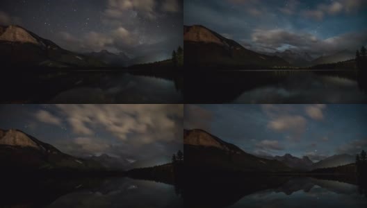 盖普湖的夜景，时间流逝高清在线视频素材下载