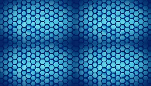 蓝色几何背景与六边形可循环3D渲染高清在线视频素材下载