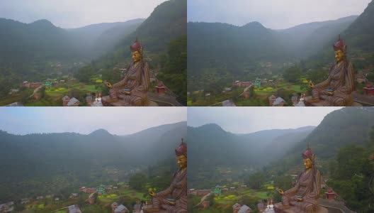 2017年10月16日，尼泊尔加德满都谷地，莲花生大士的佛像寺高清在线视频素材下载