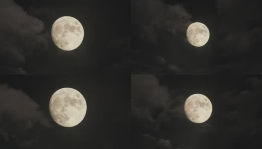 时间随着月亮和云彩的旋转而流逝。高清在线视频素材下载