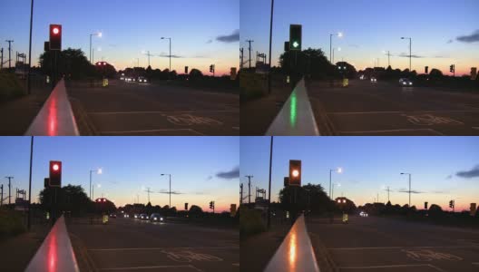 交通灯和运输夜高清在线视频素材下载