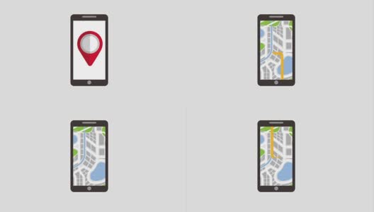 智能手机pin地图GPS导航数字高清在线视频素材下载