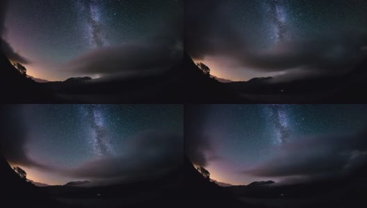 在意大利的法国阿尔卑斯山、都灵省和萨伏伊的高海拔拍摄的银河系的美丽和星空。时间流逝的视频。高清在线视频素材下载