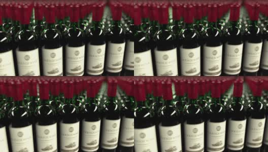 很多瓶法国葡萄酒高清在线视频素材下载