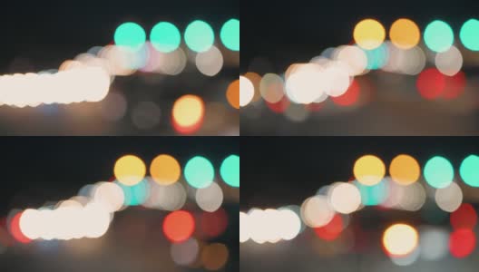 高速公路上模糊的车灯高清在线视频素材下载